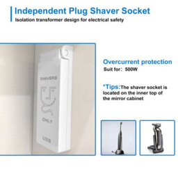 Sline 450X600mm Wall Mounted Metal Bathroom Mirror Cabinet With White Lights And Shaver Socket Ip44 - thumbnail 7
