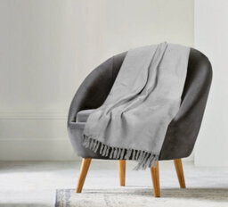 Ehc Waffle Cotton Woven Arm Chair Sofa Single Throw 1 Seater Chair/ Sofa/ Bed 127 X 152 Cm, Smoke - thumbnail 3