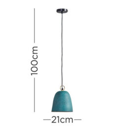 Valuelights Broden Contemporary Speckled Green Dome Ceiling Pendant Light Fitting - thumbnail 6