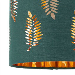 First Choice Lighting Set Of 2 Buck - Clear Glass Table Lamps With Dark Green Fern Shade - thumbnail 7