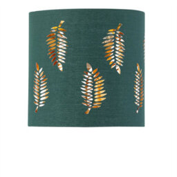 First Choice Lighting Set Of 2 Buck - Clear Glass Table Lamps With Dark Green Fern Shade - thumbnail 6