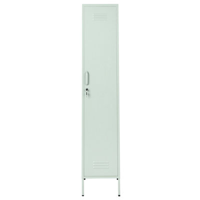 Wyld And Coco Mintcraft Metal Storage Cabinet With Locking Double Doors, 5 Adjustable Shelves And Rail, Mint Green - image 1