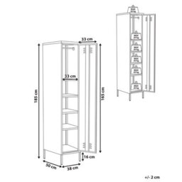 Wyld And Coco Mintcraft Metal Storage Cabinet With Locking Double Doors, 5 Adjustable Shelves And Rail, Mint Green - thumbnail 4