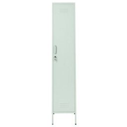 Wyld And Coco Mintcraft Metal Storage Cabinet With Locking Double Doors, 5 Adjustable Shelves And Rail, Mint Green - thumbnail 1