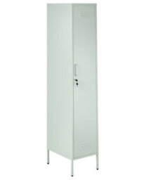 Wyld And Coco Mintcraft Metal Storage Cabinet With Locking Double Doors, 5 Adjustable Shelves And Rail, Mint Green - thumbnail 3