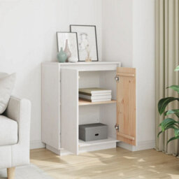Vidaxl Sideboard White 60X34X75 Cm Solid Wood Pine - thumbnail 3