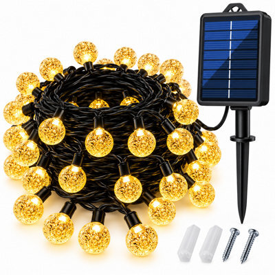 Shopnbits 16M 80 Led Solar String Lights, Warm White, Ip65 Waterproof, 8 Modes, Auto On/off, 22mm Globe Lights - image 1
