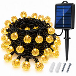 Shopnbits 16M 80 Led Solar String Lights, Warm White, Ip65 Waterproof, 8 Modes, Auto On/off, 22mm Globe Lights - thumbnail 1