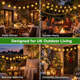 Shopnbits 16M 80 Led Solar String Lights, Warm White, Ip65 Waterproof, 8 Modes, Auto On/off, 22mm Globe Lights - thumbnail 3