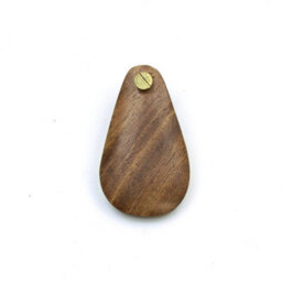 Oakcrafts - Peardrop Design Escutcheon With Cover In Teak And Brass - thumbnail 3