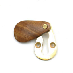 Oakcrafts - Peardrop Design Escutcheon With Cover In Teak And Brass - thumbnail 4