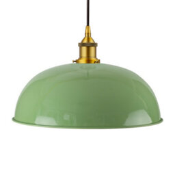 Mint Green Worcester Painted Dome Pendant Light With Antique Gold Lamp Holder And Black Round Cable - Se Home - thumbnail 1
