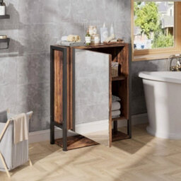Bathroom Wall Cabinet With Mirror Wooden Cosmetics Storage Shelf Rack - thumbnail 5