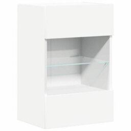 Berkfield Durable Tv Wall Cabinets With Led Lights 2 Pcs White 40X30X60.5 Cm - thumbnail 6