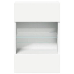 Berkfield Durable Tv Wall Cabinets With Led Lights 2 Pcs White 40X30X60.5 Cm - thumbnail 8