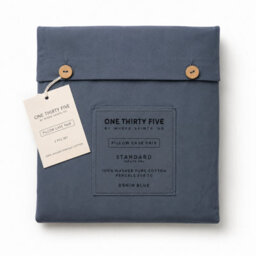 Where Saints Go Ltd Denim Blue Washed Cotton Pillowcases Pack Of 2 50 X 75Cm - thumbnail 4