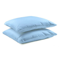 Casa Bonita Pair Of Blue Pillowcases. 100% Microfibre Polyester, Soft Touch Easy Care Bedding, Pillow Covers Only