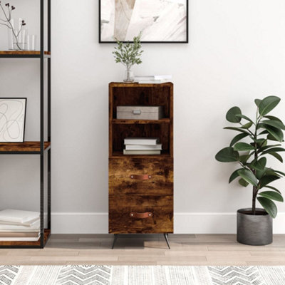 Berkfield Sideboard Smoked Oak 34.5X34X90 Cm Engineered Wood