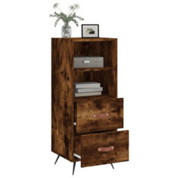 Berkfield Sideboard Smoked Oak 34.5X34X90 Cm Engineered Wood - thumbnail 4