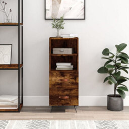 Berkfield Sideboard Smoked Oak 34.5X34X90 Cm Engineered Wood - thumbnail 1