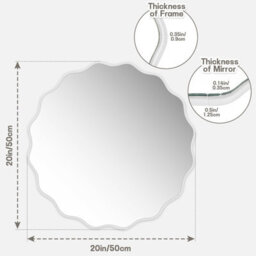 Irregular Wave Mirror 50 Cm Wall Mounted Bathroom Mirror, Large Decorative Irregular Wave Mirror For Bathroom, Washbasin, Living - thumbnail 2