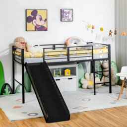 Single Loft Bed Mid Sleeper Bunk Bed W/ Slide & Secure Guardrails - thumbnail 3