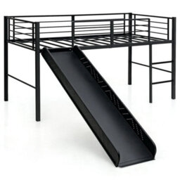 Single Loft Bed Mid Sleeper Bunk Bed W/ Slide & Secure Guardrails - thumbnail 1