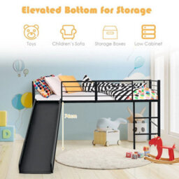 Single Loft Bed Mid Sleeper Bunk Bed W/ Slide & Secure Guardrails - thumbnail 4