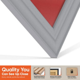 "AK Frames 25X17"" Silver Classic Vinyl Record Frame With Crimson Mount For 12 Inch Lp Cover & Disc - Overlapped Design" - thumbnail 3