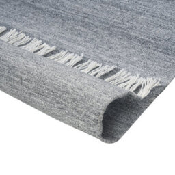 Beliani Grey Recycled Pet Area Rug 160 X 230 Cm Rectangular Indoor-Outdoor With Fringe Durable Easy-Clean - thumbnail 4