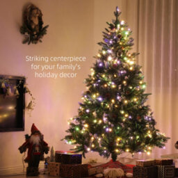 Homcom 6 Ft Artificial Led Christmas Tree With Metal Base, Hinged Branches - thumbnail 4