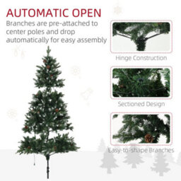 Homcom 6 Ft Artificial Led Christmas Tree With Metal Base, Hinged Branches - thumbnail 8