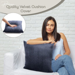 Ameha Charcoal Embossed Velvet Cushion Cover Set Of 2, Breathable Anti Allergic Zip Closure, 18X18 Inch - thumbnail 4