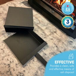 Thorness Black Powder Coated Fireside Metal Square Ash Pan Carrier Box And Shovel Set. - thumbnail 6