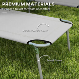 Outsunny Folding Sun Lounger Set Of 2 W/ Sunshade Adjustable Backrest Light Grey - thumbnail 7