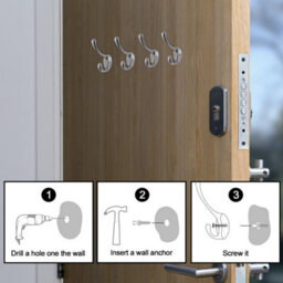 Eai Chrome Coat Hook Robe Hook Petite Traditional Pattern - Pack Of 4 - Satin Chrome - thumbnail 5