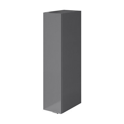 GoodHome Imandra Deep Gloss Grey Bathroom Single Wall Cabinet (H)90Cm (W)20Cm - image 1