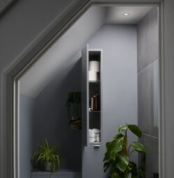 GoodHome Imandra Deep Gloss Grey Bathroom Single Wall Cabinet (H)90Cm (W)20Cm - thumbnail 5