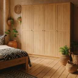 Wyld Haus Cherryfern 4-Door Natural Oak Wardrobe With Framed Doors - thumbnail 2