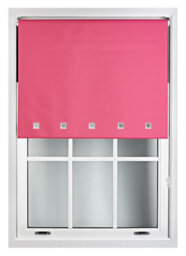 Furnished Blackout Roller Blinds With Square Eyelets And Metal Fittings- Fuchsia Pink Trimmable (W)120Cm (L)210Cm - thumbnail 2