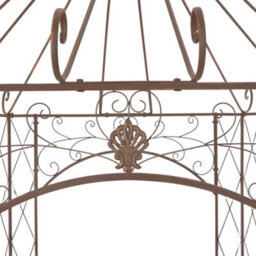 Berkfield Garden Pavilion Antique Brown 400X258X378 Cm Iron - thumbnail 4