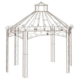 Berkfield Garden Pavilion Antique Brown 400X258X378 Cm Iron - thumbnail 1