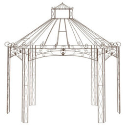 Berkfield Garden Pavilion Antique Brown 400X258X378 Cm Iron - thumbnail 2