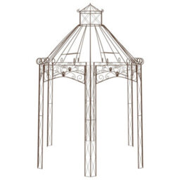 Berkfield Garden Pavilion Antique Brown 400X258X378 Cm Iron - thumbnail 3