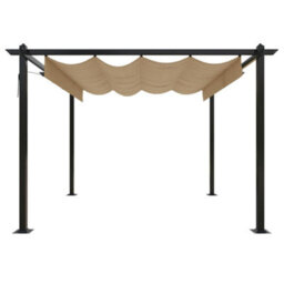 Walplus Garden Gazebo With Retractable Roof 3X3 M Taupe - thumbnail 3