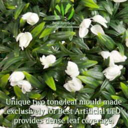 Best Artificial 24Cm Ivory White Tulip Hanging Basket Flower Topiary Ball - Suitable For Outdoor Use - Weather & Fade Resistant - thumbnail 8