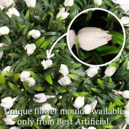 Best Artificial 24Cm Ivory White Tulip Hanging Basket Flower Topiary Ball - Suitable For Outdoor Use - Weather & Fade Resistant - thumbnail 6