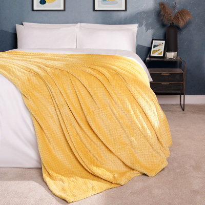 OHS Luxury Large Waffle Honeycomb Mink Warm Throw - image 1