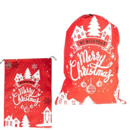 "Shatchi Red Felt ""merry Christmas"" Sack Festive Bag For Gifts And Holiday Decorations" - thumbnail 1
