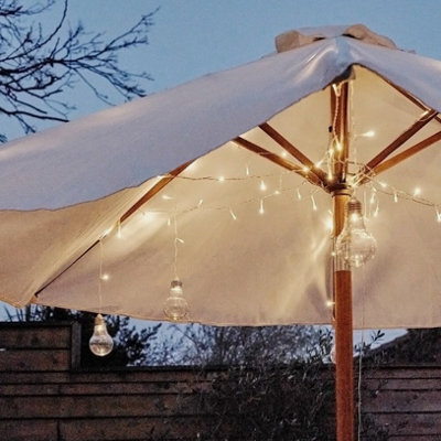 Outdoor Battery Operated Parasol Festoon Globe Lights Garden Umbrella Lighting - image 1